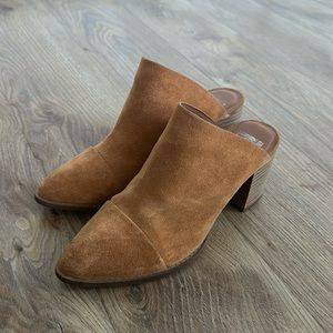 Brown Suede Dolce Vita platform mules